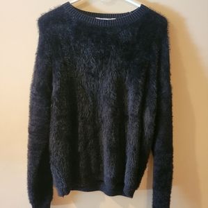 Black fuzzy sweater size large